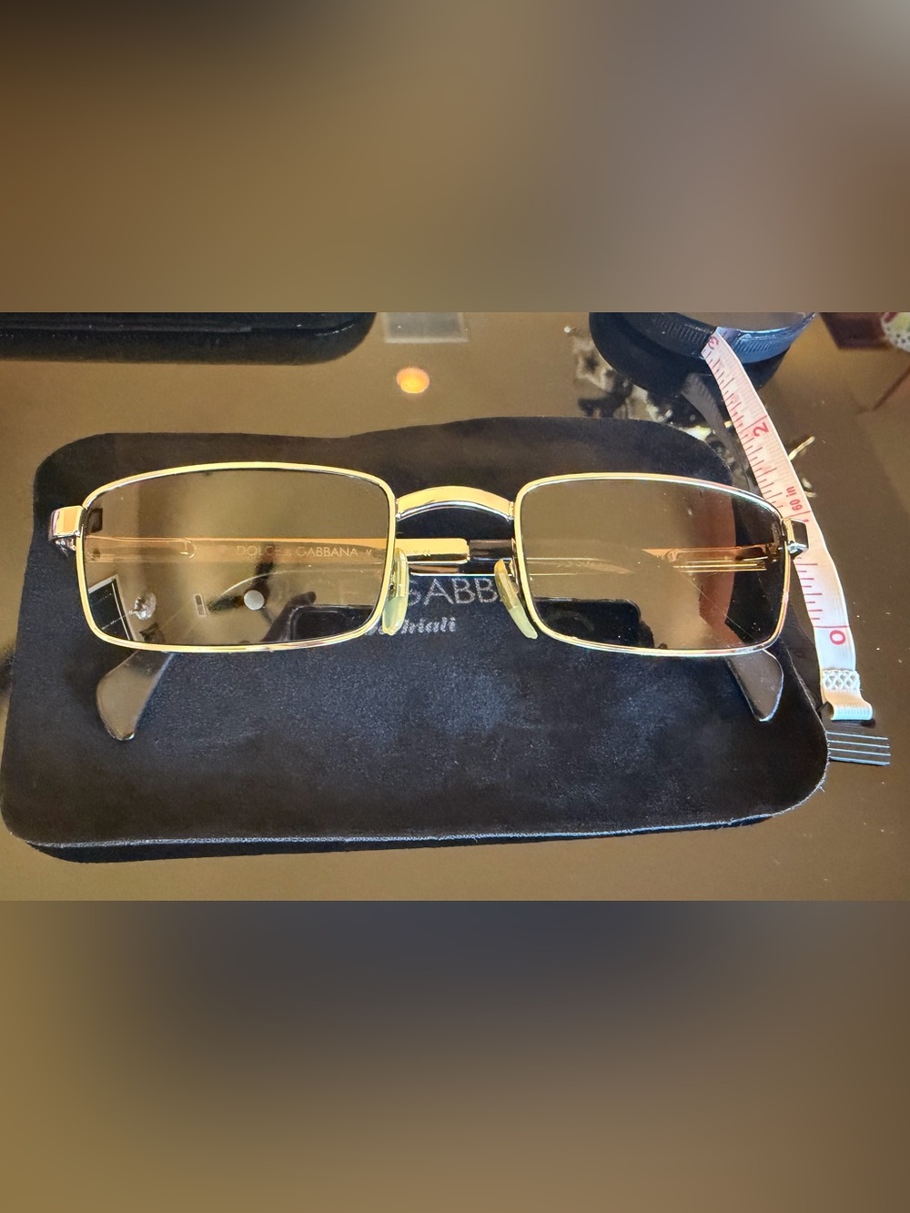 Dolce & Gabbana - Y2K Rectangular Sunglasses with Brown Lenses - Picture 3 of 12